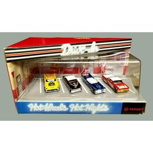 1999 Hot Wheels Hot Nights Drive-In Target Exclusive 1950's King Cars Set Of 4